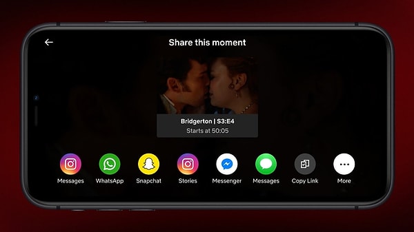 The new feature, called "Moments," is described as a mobile capability that allows users to record, rewatch, and share scenes from any Netflix movie or series.