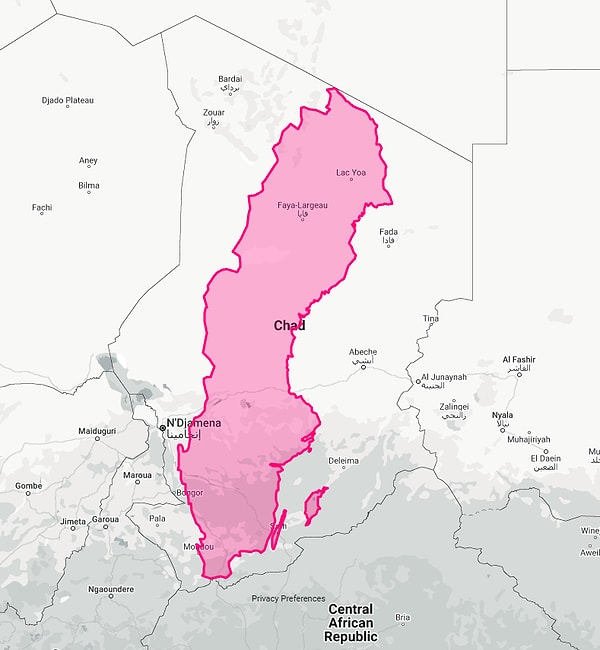 4. İsveç, Çad'ın içine neredeyse mükemmel bir şekilde sığabiliyor.
