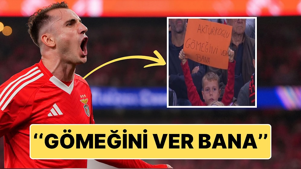 Minik Benfica Taraftarı Kerem Aktürkoğlu İçin Pankart Açtı: ''Gömeğini Ver Bana''