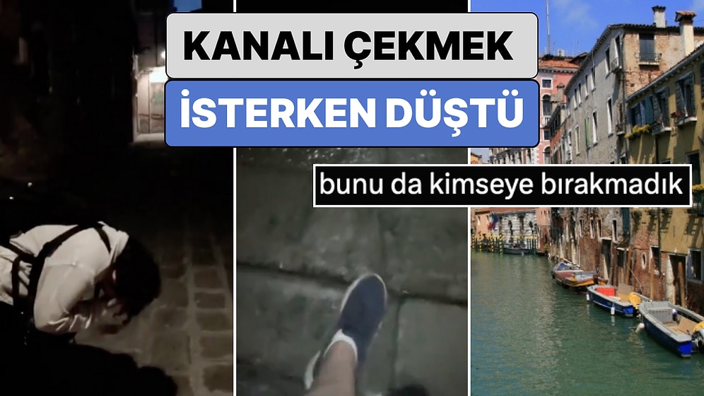 Venedik Sokaklarında Gezen İki Türk Sokağın Sonunda Gördükleri Kanalı Çekmek İsterken Suya Düştü