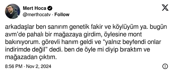 7. "Ne münasebet ben indirimden almam asla" diyip daha da batırabilirdin.