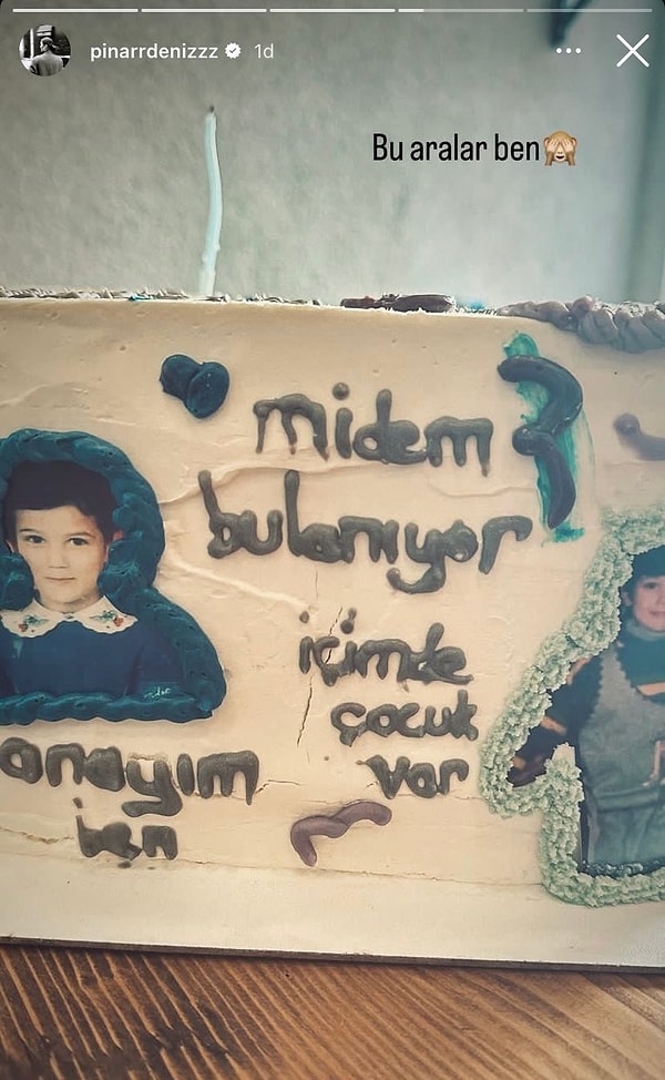 Oğlunu kucağına almak için hazırlık yapan anne adayı ünlü oyuncuya doğum günü için de tam bir 'hamiş' pastası yapıldı.