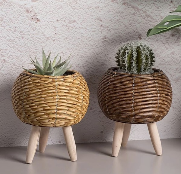 Rordigo Vintage Rattan Bitki Standı