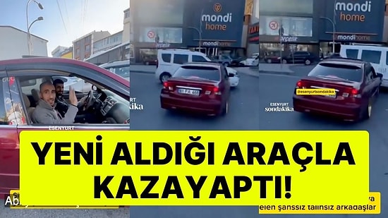 Siirt'ten Esenyurt'a Araç Almaya Gelen Vatandaşın Mutluluğu Kısa Sürdü! Yola Çıkamadan Kaza Yaptı