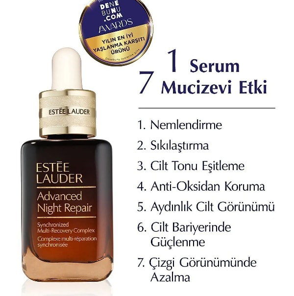 13. Estee Lauder Yaşlanma Karşıtı Cilt Serumu - Advanced Night Repair Onarıcı Gece Serumu 20 ml