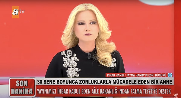 Ancak Müge Anlı, Fatma'ya, "Eve gitmekten korkuyor musun?" diye sordu. Fatma'nın "Evet." yanıtı üzerine Müge Anlı, "Seni yalnız bırakmayacağım." dedi.