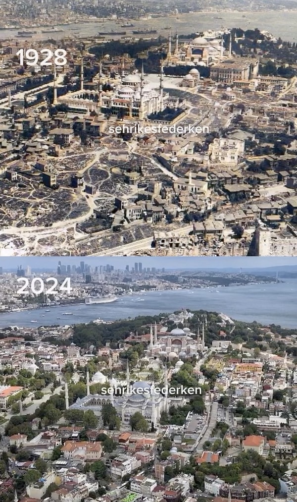 6. Sultanahmet'in 1920 ve 2024 arasındaki değişimi