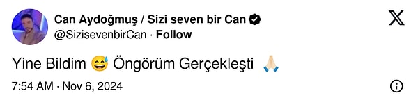 Tabii sonrasında Aydoğmuş, sevincini paylaşmayı da ihmal etmedi.