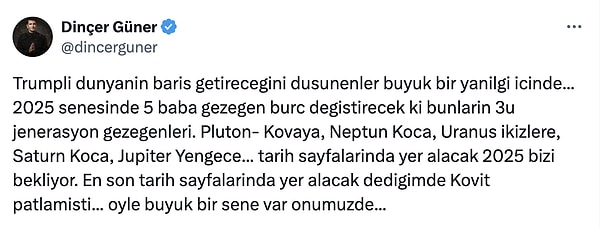 Son olarak bilmelisiniz ki Güner'in en son "tarih sayfalarında yer alacak" dediği süreçte, Covid-19 patlamış! 👇