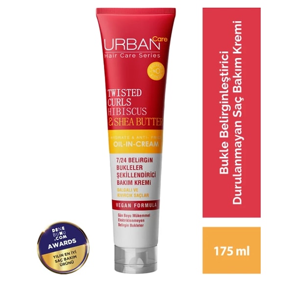 7. URBAN Care Hibiscus&Shea Butter Kıvırcık ve Dalgalı Saçlara Özel Şekillendirici Bakım Kremi-175 ML