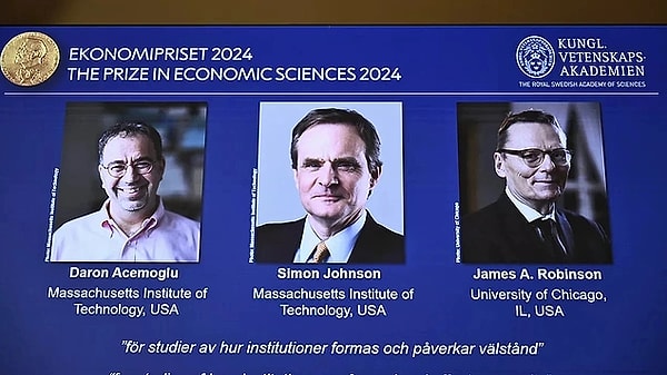 2024 Nobel Ekonomi Ödülü, kurumların oluşumu ve refaha etkilerine ilişkin çalışmaları nedeniyle Daron Acemoğlu'na verilmişti.