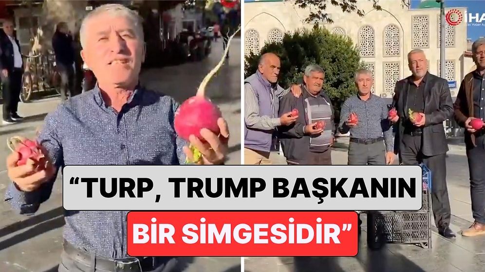 Antalya'da Bir Vatandaş Donald Trump'ın Yeniden Başkan Olması Şerefine Turp ve Ejder Meyvesi Dağıttı