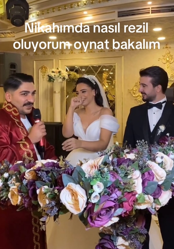 Nikah memurunun anne adı sorusu üzerine heyecanına yenik düşüp annesinin adını unutan gelin tüm konukları güldürdü.