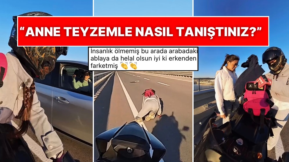 Çantası Açık Kalan Motorcuyu Uyaran Koca Yürekli Sürücü Tehlikenin Önüne Geçti