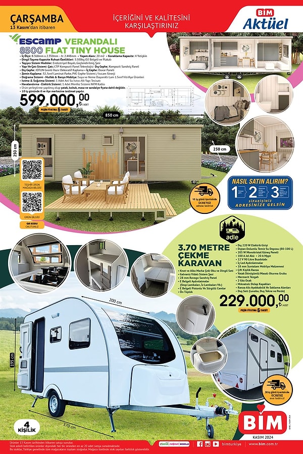 Verandalı 8500 Flat Tiny House 599.000 TL