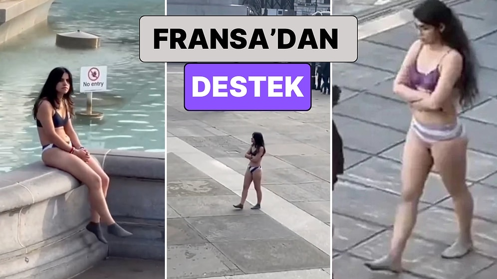 Fransa'da Bir Kadın Protestosuyla Büyük Ses Getiren İranlı Ahoo Daryaei'ye Destek İçin Onun Gibi Yürüdü