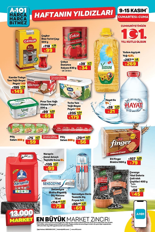 Yudum Ayçiçek Yağı 4,5 Litre 269 TL