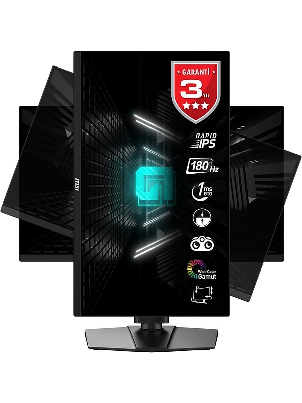 MSI 24.5" G255PF IPS 180HZ Adaptive-Sync Pivot Gaming Monitor