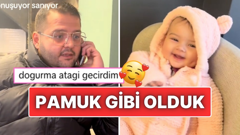 Pamuk Gibi Olduk! Telefonla Konuşan Babasının Kendisiyle Konuştuğunu Zannedip Gülücükler Saçan Bebek