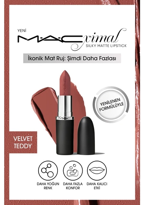 Mac M·A·CXIMAL Silky Matte Lipstick Nemlendirme Etkili Yoğun Renk Sağlayan Ruj