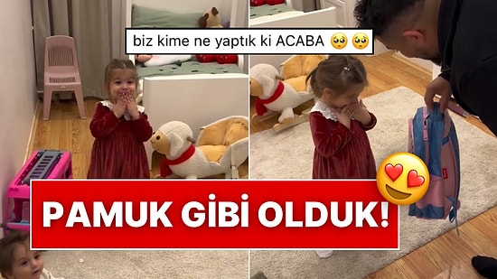 Babası İstediği Barbie’li Çantayla Eve Gelince Mutluluktan Dört Köşe Olan Tatlı Kız Tepkisiyle Gülümsetti