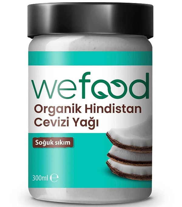 16. Wefood Organik Hindistan Cevizi Yağı 300 ml (Soğuk Sıkım)