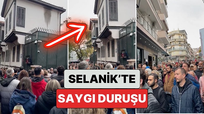 Selanik'te Yüzlerce Kişi Atatürk'ün Doğduğu Evin Önünde Toplanıp Saygı Duruşunda Bulundu