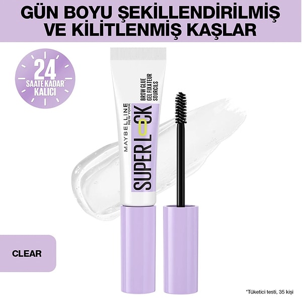 7. Maybelline New York Super Lock Brow Glue Kaş Sabitleyici Maskara - Şeffaf