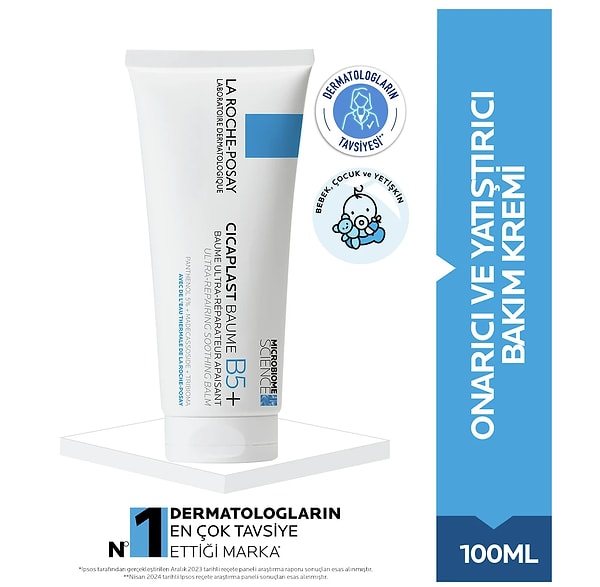 12. La Roche Posay Cicaplast Baume B5 100 ml - Kuru ve Tahriş Olmuş Ciltler için Onarıcı Bakım Kremi