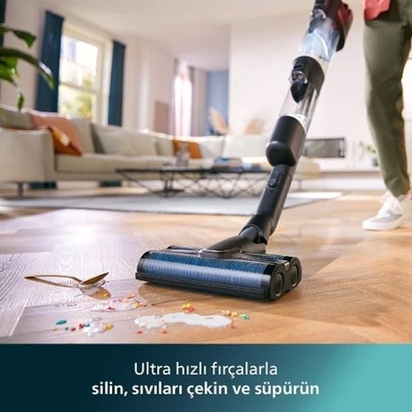 Philips XW9383/01 Aqua Trio 3'ü 1 Arada (Islak, Kuru ve Moplu) Kablosuz Dik Süpürge