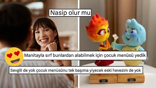 Sevgilisiyle "Ateş ve Su" Oyuncaklarını Alabilmek İçin Çocuk Menü Yediğini Söyledi Kalpleri Eritti!