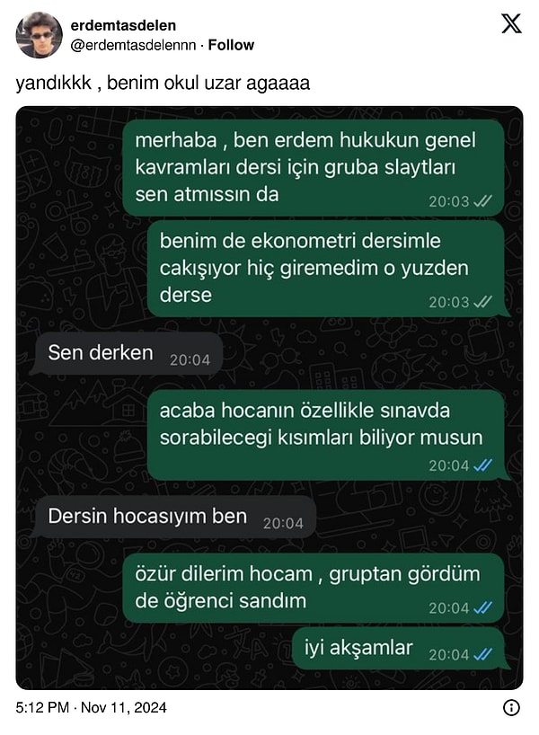 Sana da geçmiş olsun.