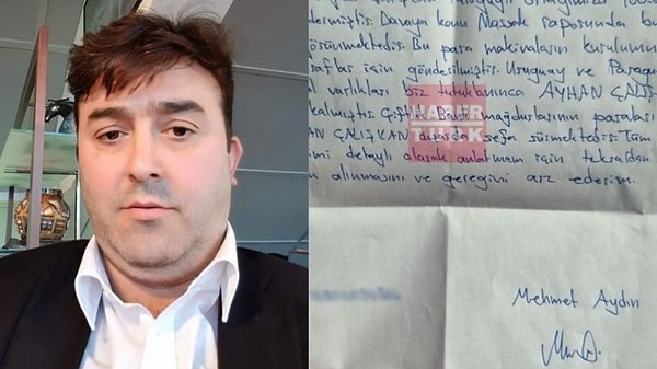 Binlerce kişinin dolandırıldığı Çiftlikbank davasında tutuklu sanık Mehmet Aydın, cezaevinden mektup yazdı. Etkin pişmanlık hükümlerinden yararlanmak isteyen Aydın, mağdurlarının parasının firari Ayhan Çalışkan’da olduğunu söyledi.