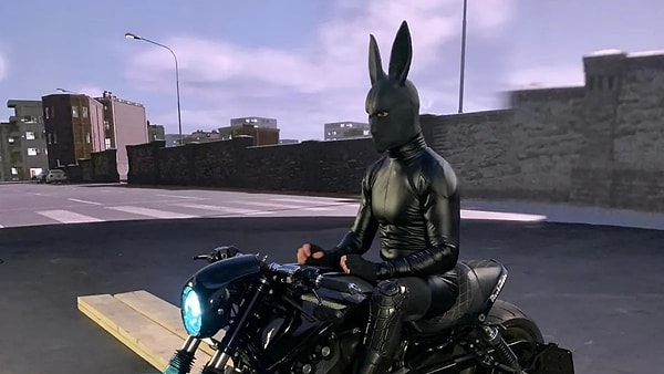 The image of the rabbit, dressed in black and looking seductive, caught the attention of social media users. Many users found this version of the rabbit to be quite strange.