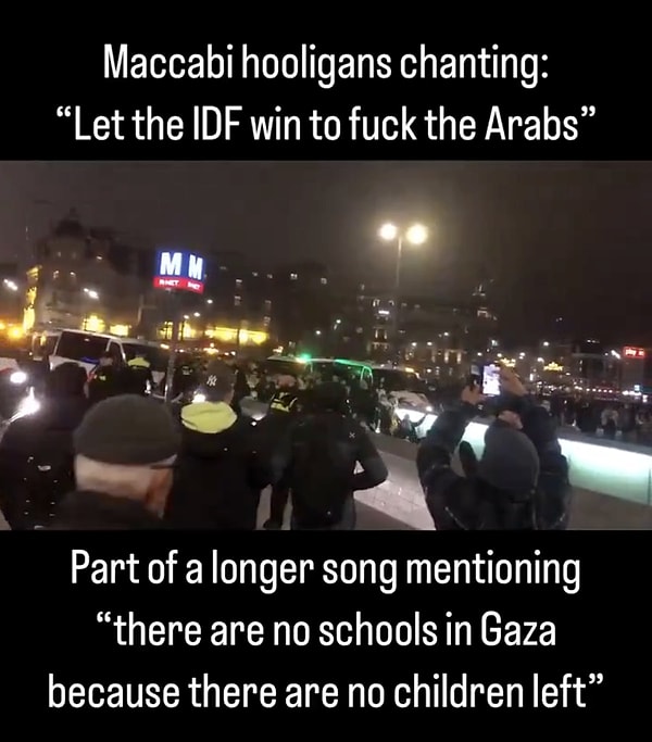 After the match, Israeli fans began chanting offensive slogans.