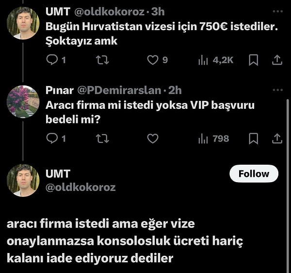 Hırvatistan için 750 euro istenmiş.