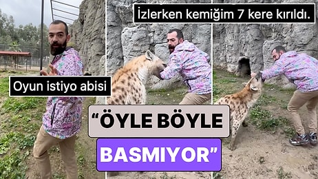 Tehlikeli Hayvanlarla Çektiği Videolar ile Tanınan Sosyal Medya Kullanıcısı Benekli Sırtlanın İnine Girdi