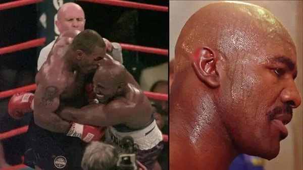 Mike Tyson, 28 Haziran 1997'de gerçekleşen rövanş maçında tarihe geçecek bir an yaşattı. Efsanevi boksör, rakibi Evander Holyfield'ın kulağını ısırarak kopardı!