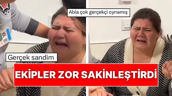 Hastanede Yapılan Yangın Tatbikatında Kendini Role Kaptıran Vatandaşı Ekipler Sakinleştirmeye Çalıştı