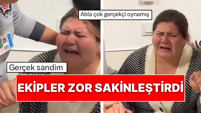 Hastanede Yapılan Yangın Tatbikatında Kendini Role Kaptıran Vatandaşı Ekipler Sakinleştirmeye Çalıştı