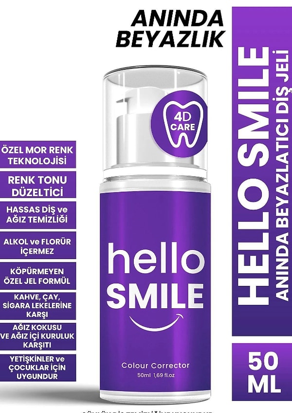 9. PROCSIN Hello Smile Anında Beyazlatıcı Diş Jeli 50 ml