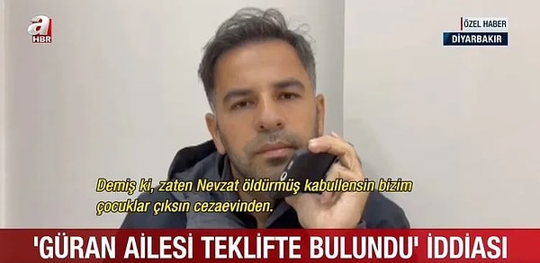 A Haber muhabiri Sinan Yılmaz'dan "Ali Rıza Güran size mi geldi? Nasıl oldu olay?" sorusu geldiğinde ise Salim Güran'ın babasını tehdit ettiğini söyledi. Ali Rıza ile şahsi olarak görüşüp konuşmadığını vurgulayan İbrahim Bahtiyar, babası katilse kendisini neden bu kadar sahiplendiklerini de merak ettiğini dile getirdi.