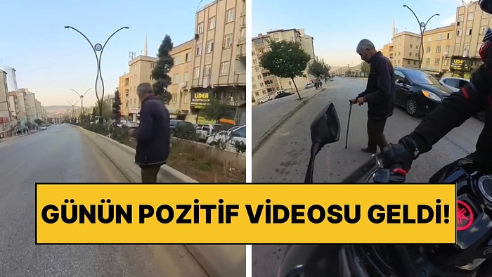 Görme Engelli Vatandaşın Yolda Kaldığını Anlayan Motorcu İnce Davranışıyla Gönüllerimizi Fethetti