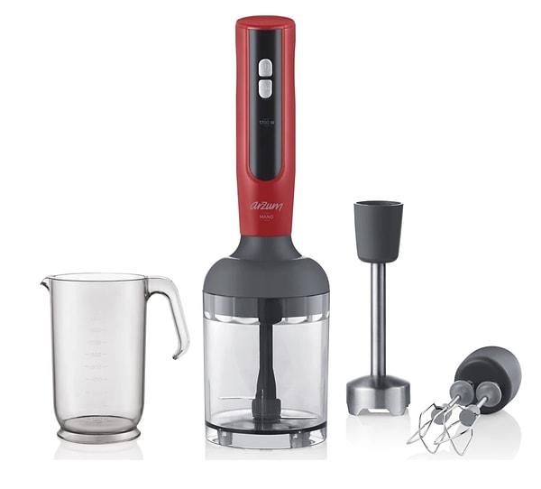 Arzum AR1092 Mano 1700 Watt El Blender Seti - Kırmızı