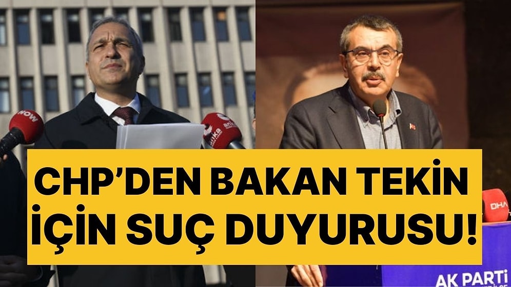 CHP, Bakan Yusuf Tekin'in Laiklik Açıklamaları İçin Suç Duyurusunda Bulundu!