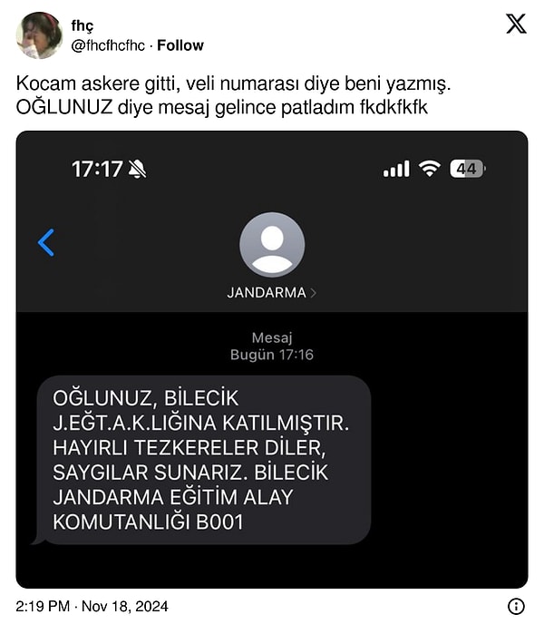 Bir kullanıcı da tam da herkesi imrendirecek bir ilişki dinamiği örneği paylaştı. Kocasının kendisini "veli" olarak kaydettirdiğini dile getiren kadın, herkesi yumuşacık etti.