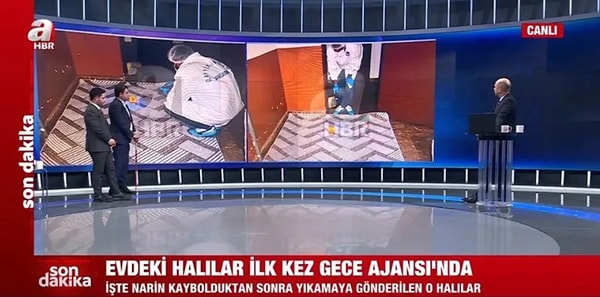 Halılar üzerinde özel ışıklandırma sistemiyle yapılan DNA örneği ve biyolojik bulgu çalışmasının sonucunda herhangi bir somut delile ulaşılamadığı belirtildi.