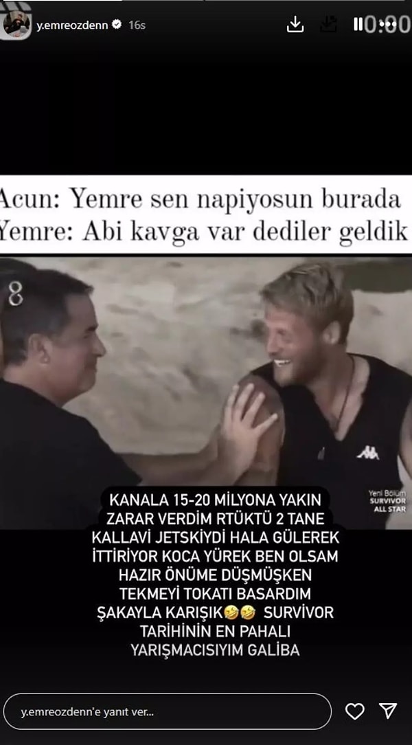 İşte dün Yunus Emre'nin hesabında yayınladığı paylaşımı: