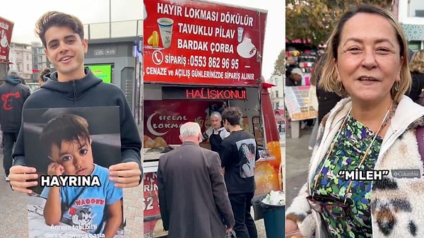 Lokma dağıtırken bir yandan da vatandaşlara 'Halilişko' ile ilgili sorular soran gençlerin eğlenceli görüntüleri sosyal medyada gündem oldu.