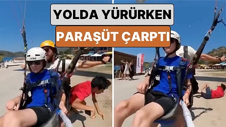 Bu Nasıl Kaza? İniş Yapmak Üzere Olan Bir Yamaç Paraşütü Yolda Yürüyen Çocuğa Çarptı